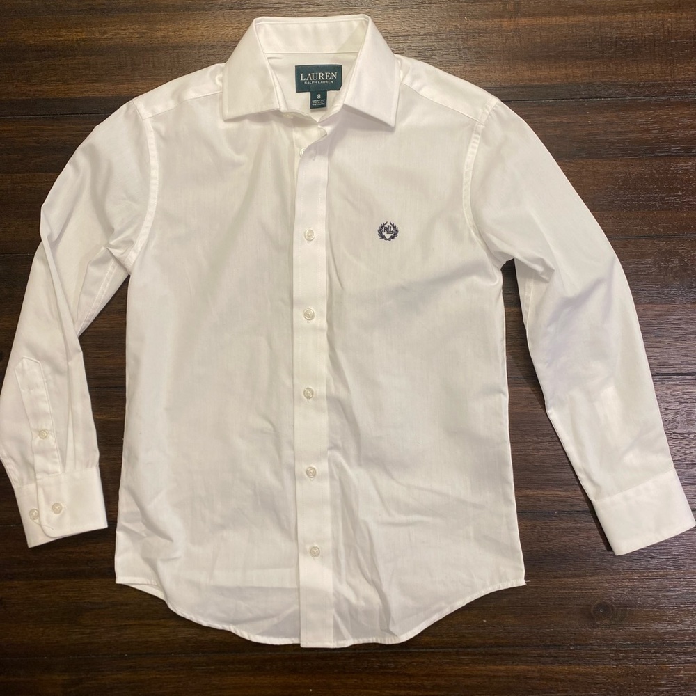 Ralph Lauren Boys Size 8 White button down shirt